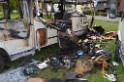 Wohnmobil ausgebrannt Koeln Porz Linder Mauspfad P078